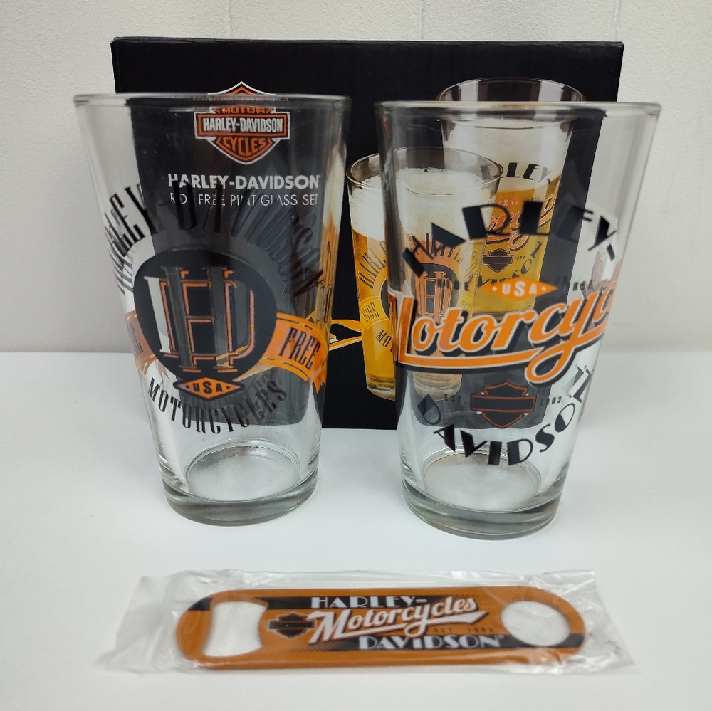 Harley-Davidson Ride Free Pint Glass Set of 2